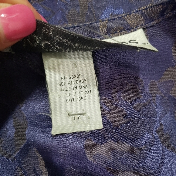 Vintage B.B. Collections purple floral wrap dress covered button mermaid hem 12 - Picture 13 of 14